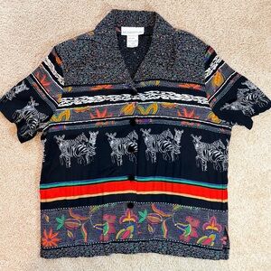 Vintage Made in USA colorful blouse - NWT size M